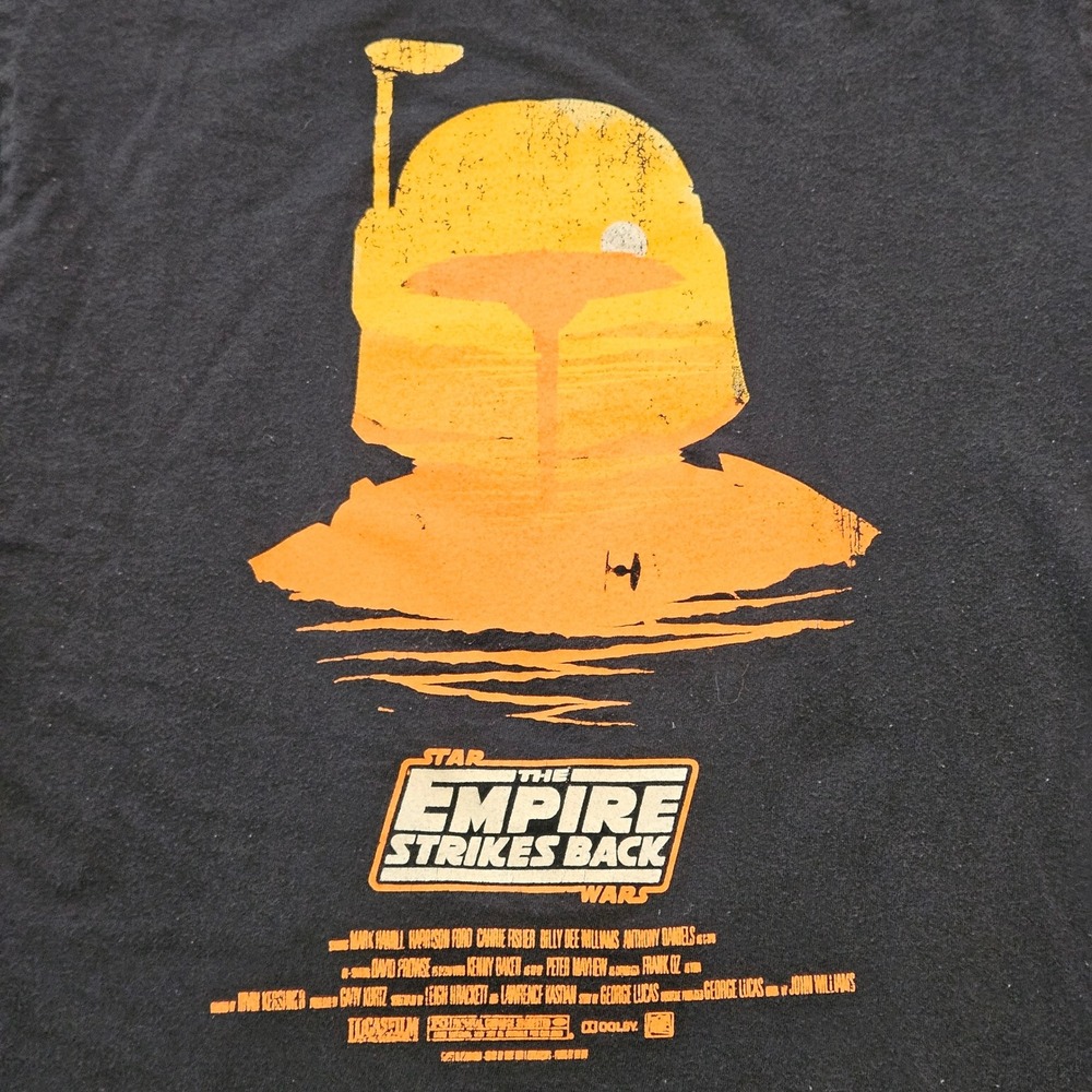 Star Wars Empire Strikes Back Boba Fett Graphic T-Shirt Black Mad Engine Medium‎